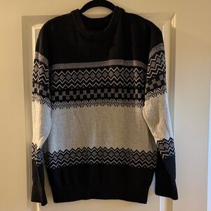 Hollister Black and Gray Patterned Men's Sweater